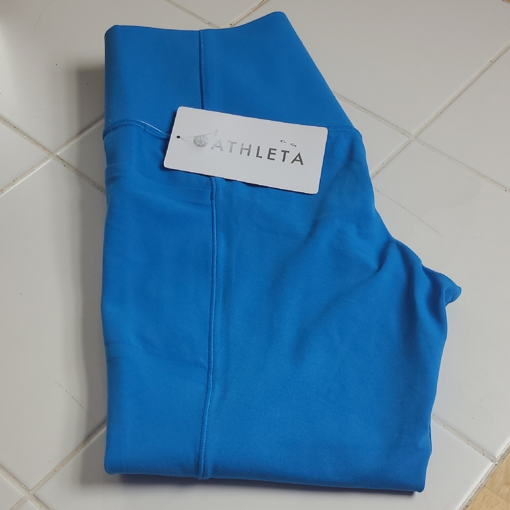 NEW Athleta Womens Vibrant Blue Leggings Size 7/8 Medium